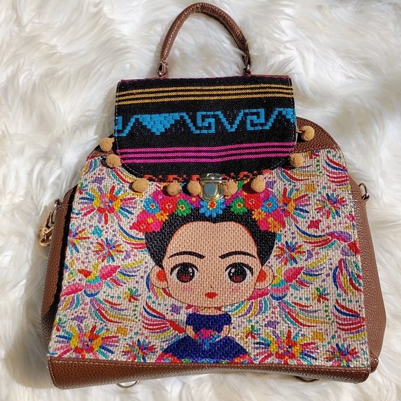 Colorful Embroidered Women's Backpack - Picture 1 of 3
